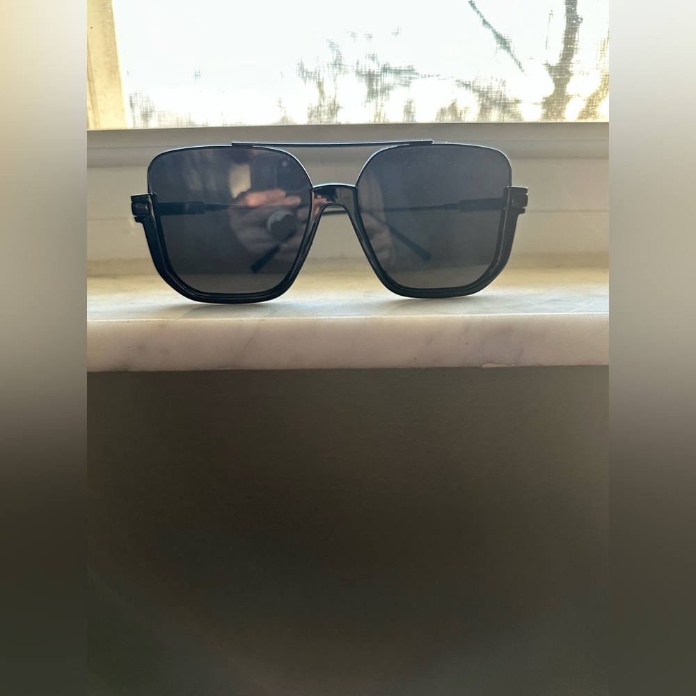 Oversized Square Black Sunglasses - Dark Smoke Lenses